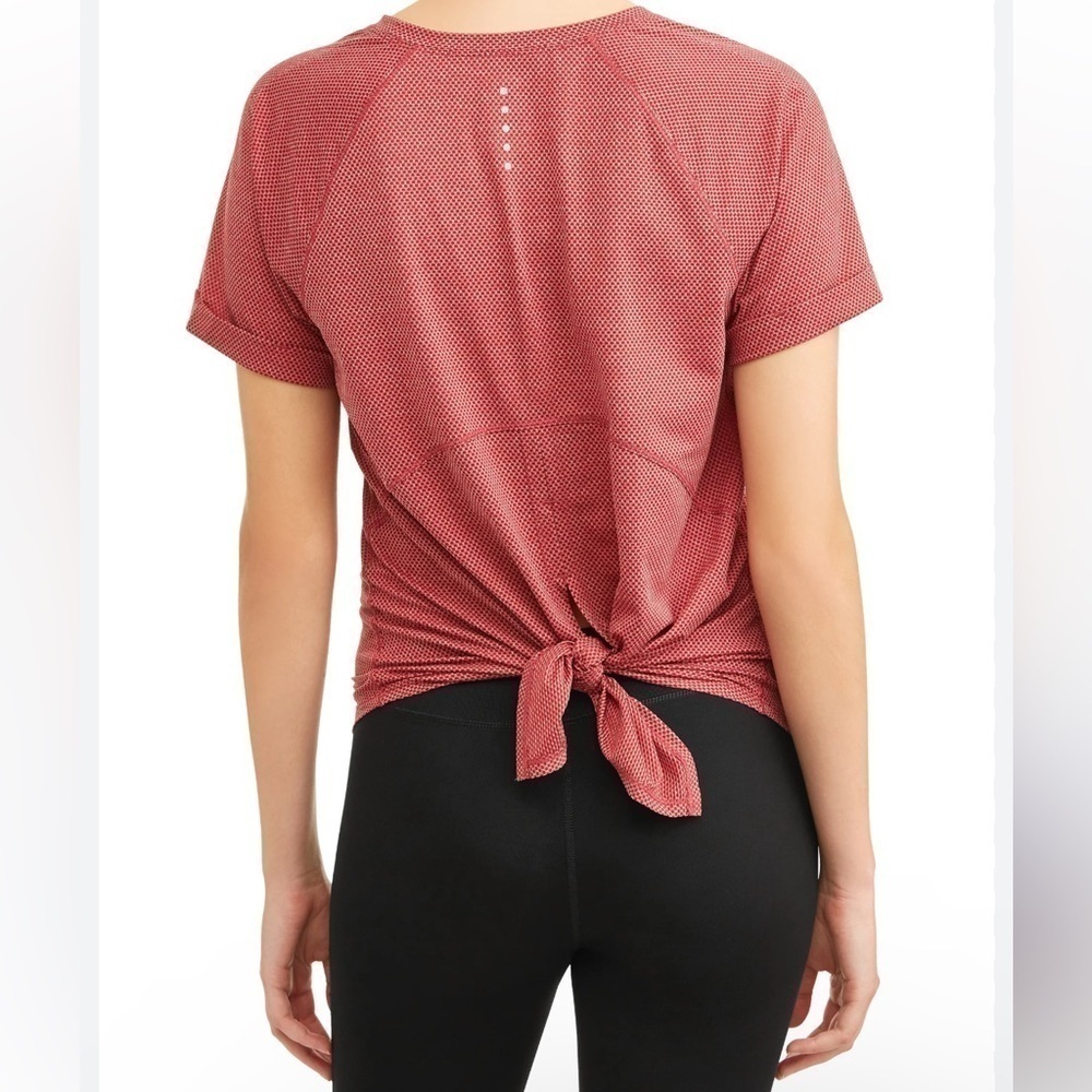 Athletic Works Women’s Athleisure Red Micro Dot Tie Back Top Size L(12-14)